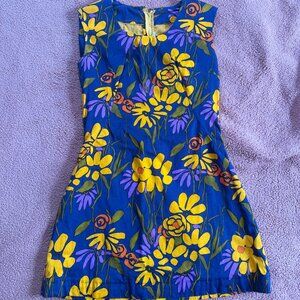 Vintage 60s 70s Mod Floral Sleeveless A-Line Mini Dress